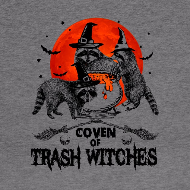 Coven Of Trash Witch Racoon Halloween by Margaretsantana
